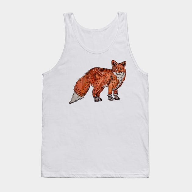 Fox in Socks 2.0 Tank Top by Animal Surrealism